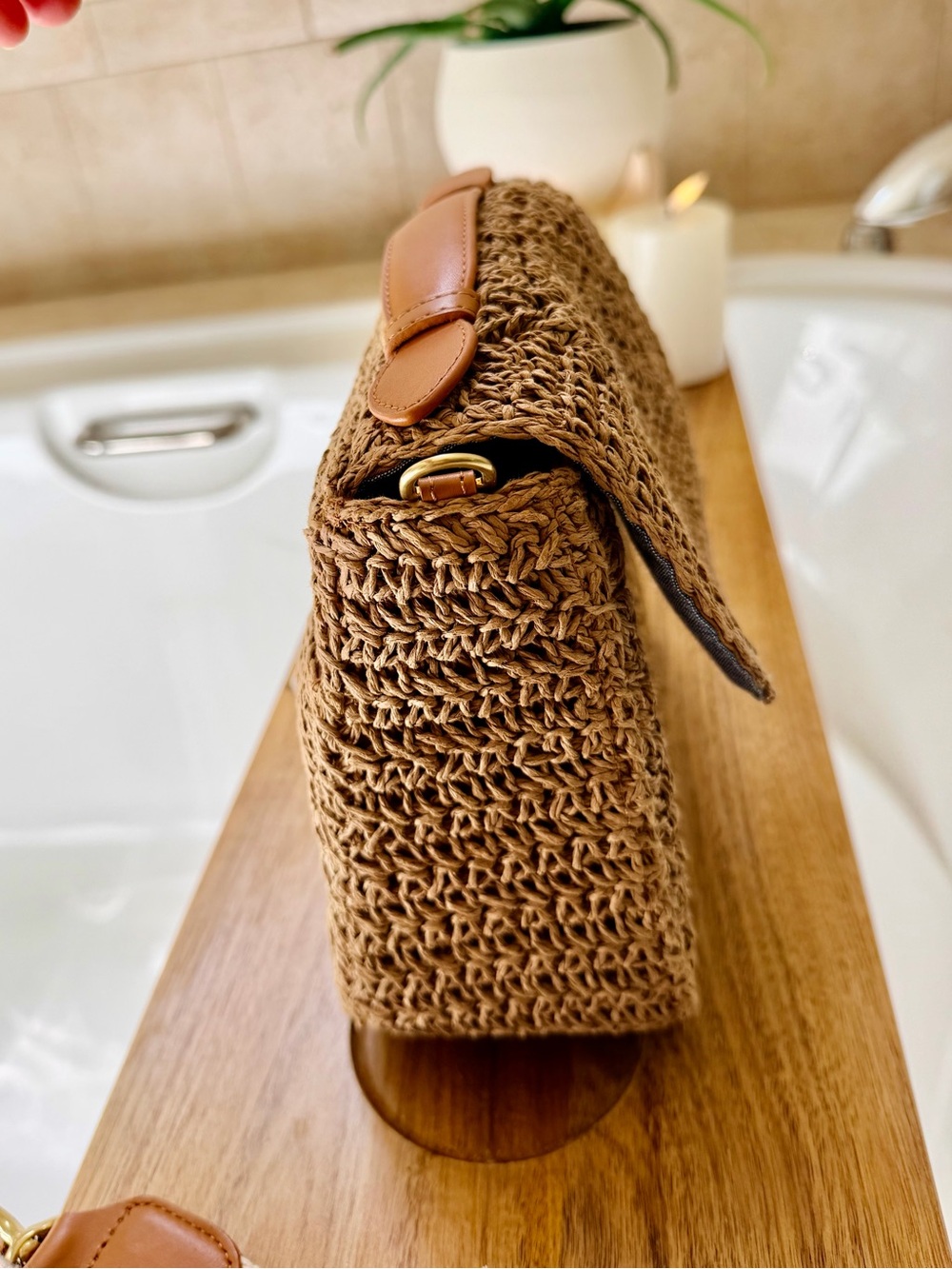 Clare V Louis w/ Top Handle - Palm Twisted Raffia - Picture 4 of 8